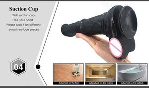 Faak 25Cm Silicone Dildo Big Sex Toy 4.8Cm Thick Butt Plug Anal Pink