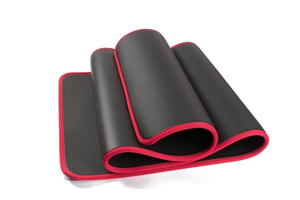 Black Yoga Mat Exercise Floor Mats Gym Judo Gymnastics Pilates Fitness Training