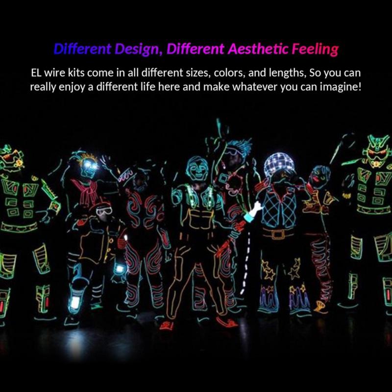 House Of Dasein El Wire Glowing Neon Diy Decorations Dance Party Costumes 1M / 3M 5M