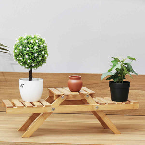 Bamboo Plant Flower Shelf Stand Indoor Or Outdoor Pot Rack Holder Home Decor