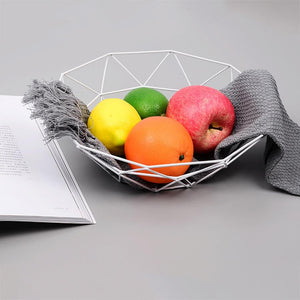 Creative Geometric Metal Fruit Basket Storage Bowl