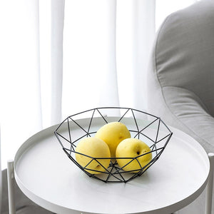 Creative Geometric Metal Fruit Basket Storage Bowl