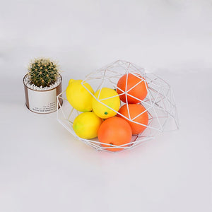 Creative Geometric Metal Fruit Basket Storage Bowl