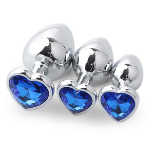 3Pcs / Set Butt Jewellery Heart Metal Anal Plug Sex Toys Women