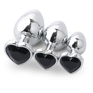 3Pcs / Set Butt Jewellery Heart Metal Anal Plug Sex Toys Women