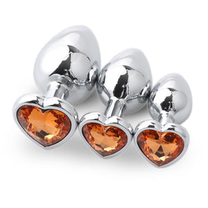 3Pcs / Set Butt Jewellery Heart Metal Anal Plug Sex Toys Women