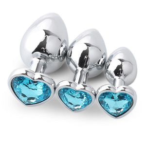 3Pcs / Set Butt Jewellery Heart Metal Anal Plug Sex Toys Women