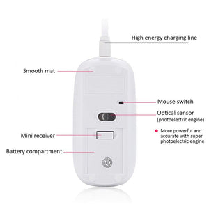 Wireless Ergonomic Rechargeable Computer Mouse