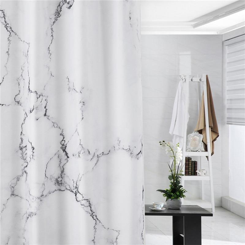 White Marble Shower Curtain