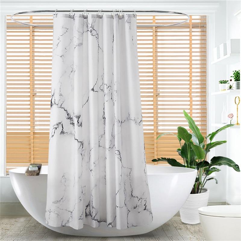 White Marble Shower Curtain