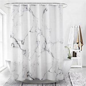 White Marble Shower Curtain