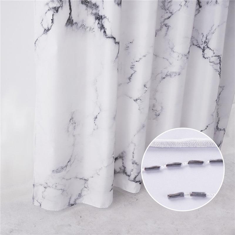 White Marble Shower Curtain