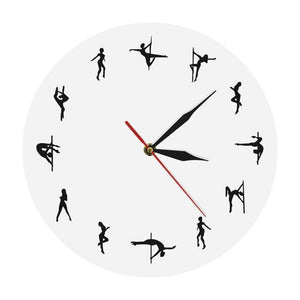 Pole Dancing Figure Yoga Design Minute Time Modern Wall Clock Home Decor