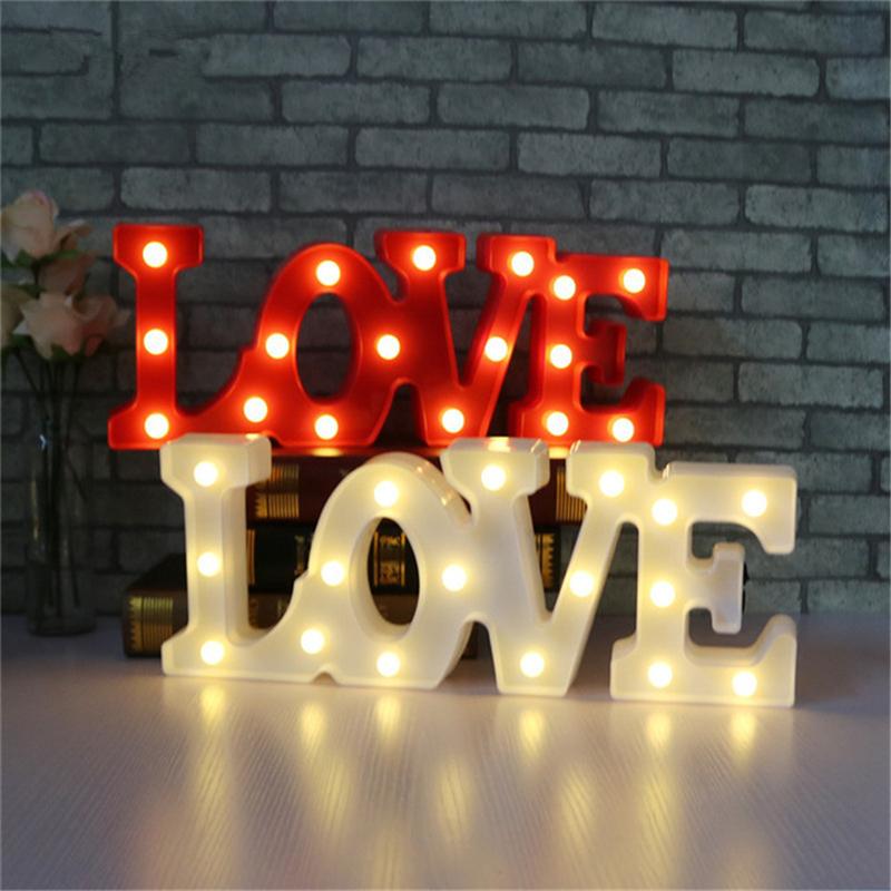 Love Or Heart Neon Led Night Lights Romantic Valentine's Day Gift Party Decor