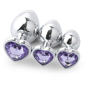 3Pcs / Set Butt Jewellery Heart Metal Anal Plug Sex Toys Women