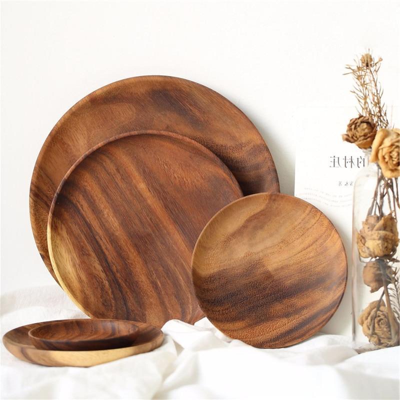 Acacia Wooden Dishes Natural Serving Plates