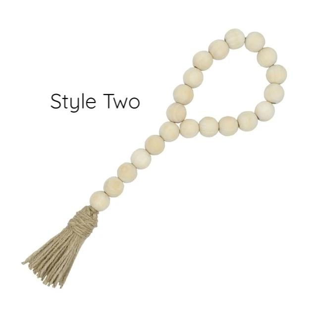 Natural Wooden Beaded Tassel Country Home Decor