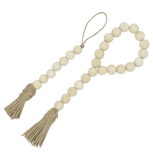 Natural Wooden Beaded Tassel Country Home Decor