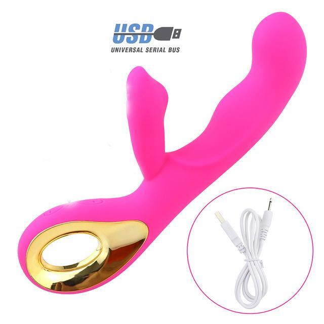 House Of Dasein Fun Pink Vibrator G Spot Vibrating Rabbit Wand Silicone Usb Charging Sex Toys For Women