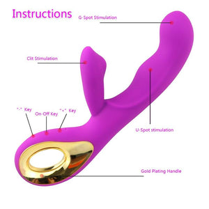 House Of Dasein Fun Pink Vibrator G Spot Vibrating Rabbit Wand Silicone Usb Charging Sex Toys For Women