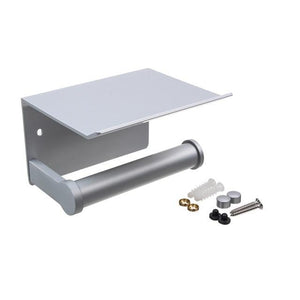 Metal Toilet Paper Holder With Shelf Bathroom Storage