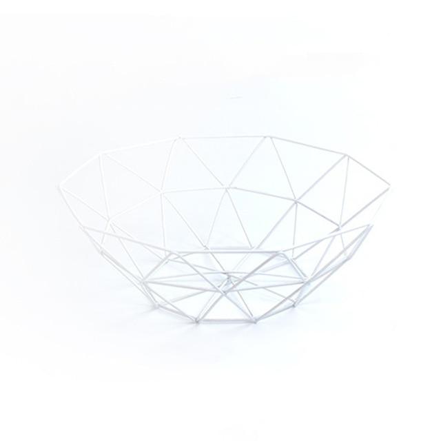 Creative Geometric Metal Fruit Basket Storage Bowl