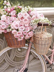 Diamond Painting Full Square Flowers Bicycle Vintage Car Home Decor Kit