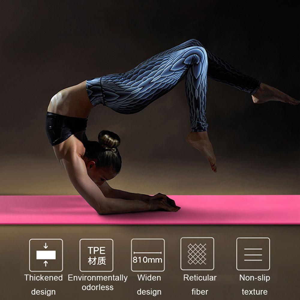 Two Tone Colours 6Mm Tpe Non Slip Yoga Mat Home Gym Fitness Equipment Exercise