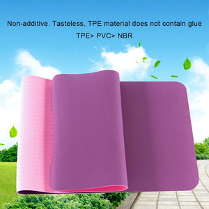 Two Tone Colours 6Mm Tpe Non Slip Yoga Mat Home Gym Fitness Equipment Exercise