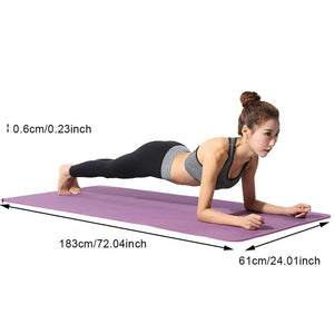 Two Tone Colours 6Mm Tpe Non Slip Yoga Mat Home Gym Fitness Equipment Exercise