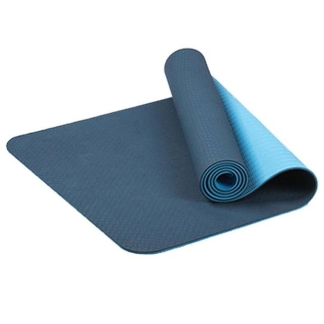 Two Tone Colours 6Mm Tpe Non Slip Yoga Mat Home Gym Fitness Equipment Exercise