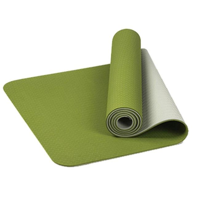 Two Tone Colours 6Mm Tpe Non Slip Yoga Mat Home Gym Fitness Equipment Exercise