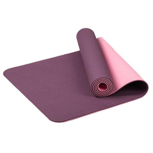 Two Tone Colours 6Mm Tpe Non Slip Yoga Mat Home Gym Fitness Equipment Exercise