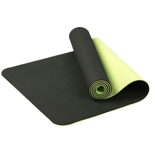 Two Tone Colours 6Mm Tpe Non Slip Yoga Mat Home Gym Fitness Equipment Exercise