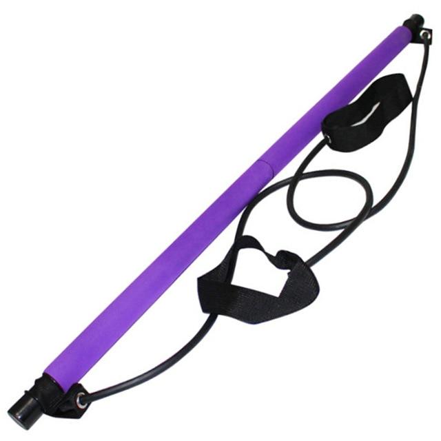 Portable Pilates Bar Resistance Band Yoga Stretch Rope Home Gym Fitness