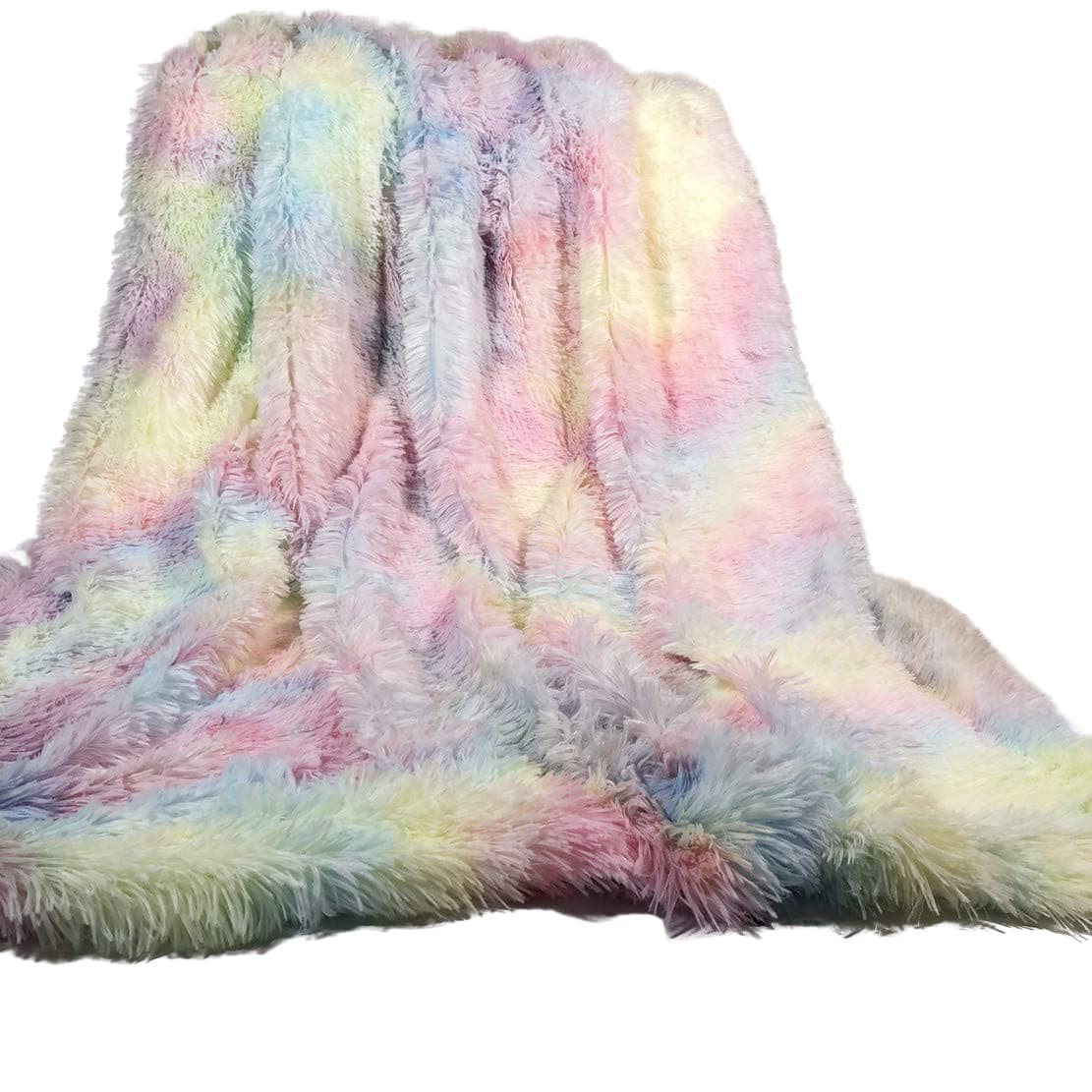 Hod Health And Home Colourful Rainbow Plush Super Soft Blanket Winter Warmers
