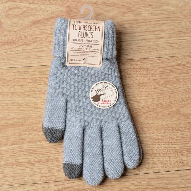 Smart Touchscreen Cashmere Knitted Winter Gloves Women