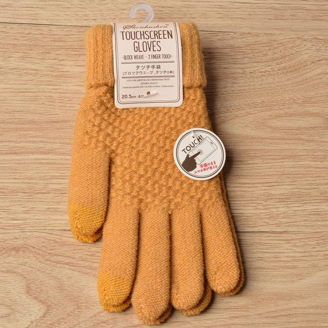 Smart Touchscreen Cashmere Knitted Winter Gloves Women