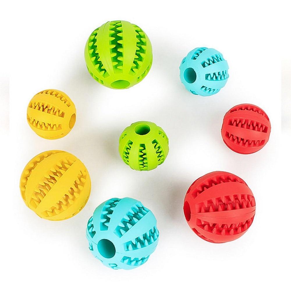 Dog Chew Rubber Ball Toy Dental Clean Teeth Healthy Treat Gum Bite Puppy Pet Play