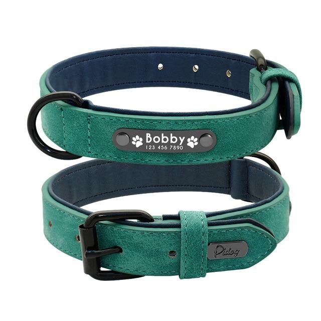 Suede Custom Dog Collar Leash Set