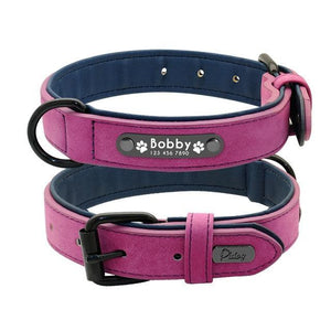 Suede Custom Dog Collar Leash Set