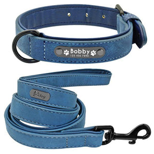 Suede Custom Dog Collar Leash Set