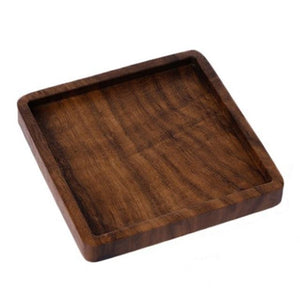 Set Of 2 Eco-Friendly Beech Wood Coasters Round Square Flat Rim