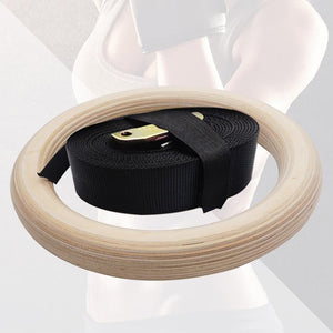 32Mm Wooden Gymnastics Training Rings Crossfit Home Exercise Equipment Fitness