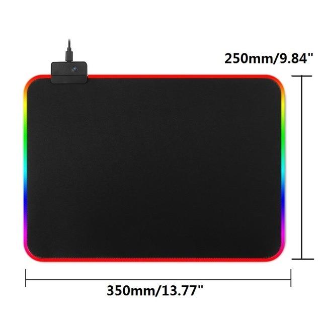 Led Colourful Big Gamer Computer Non Slip Mousepad For Pc Laptop With Usb Ports