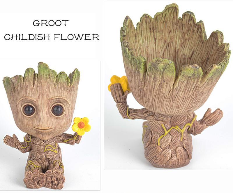 Baby Groot Mini Flowerpot Plant Holder Desktop Decoration Home