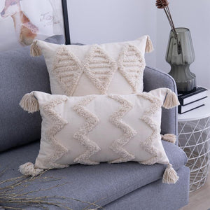 Boho Tufted Tasseled Cushion Covers