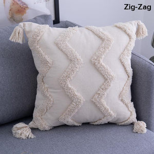 Boho Tufted Tasseled Cushion Covers