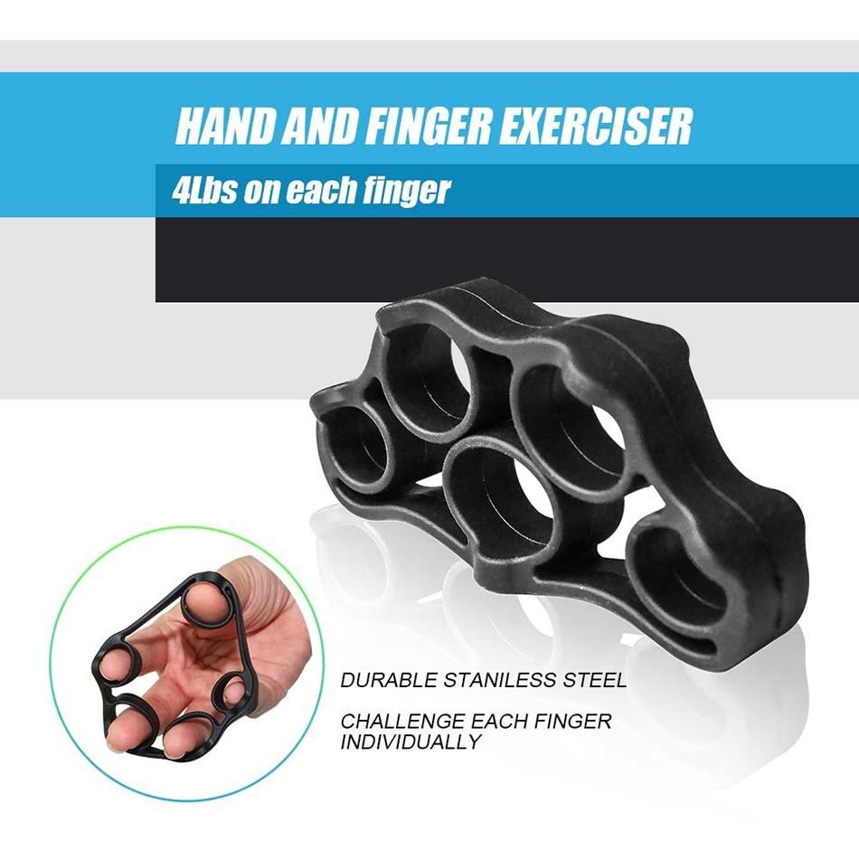 5Pc Hand And Finger Strength Kit Grips Exerciser Therapy Ball