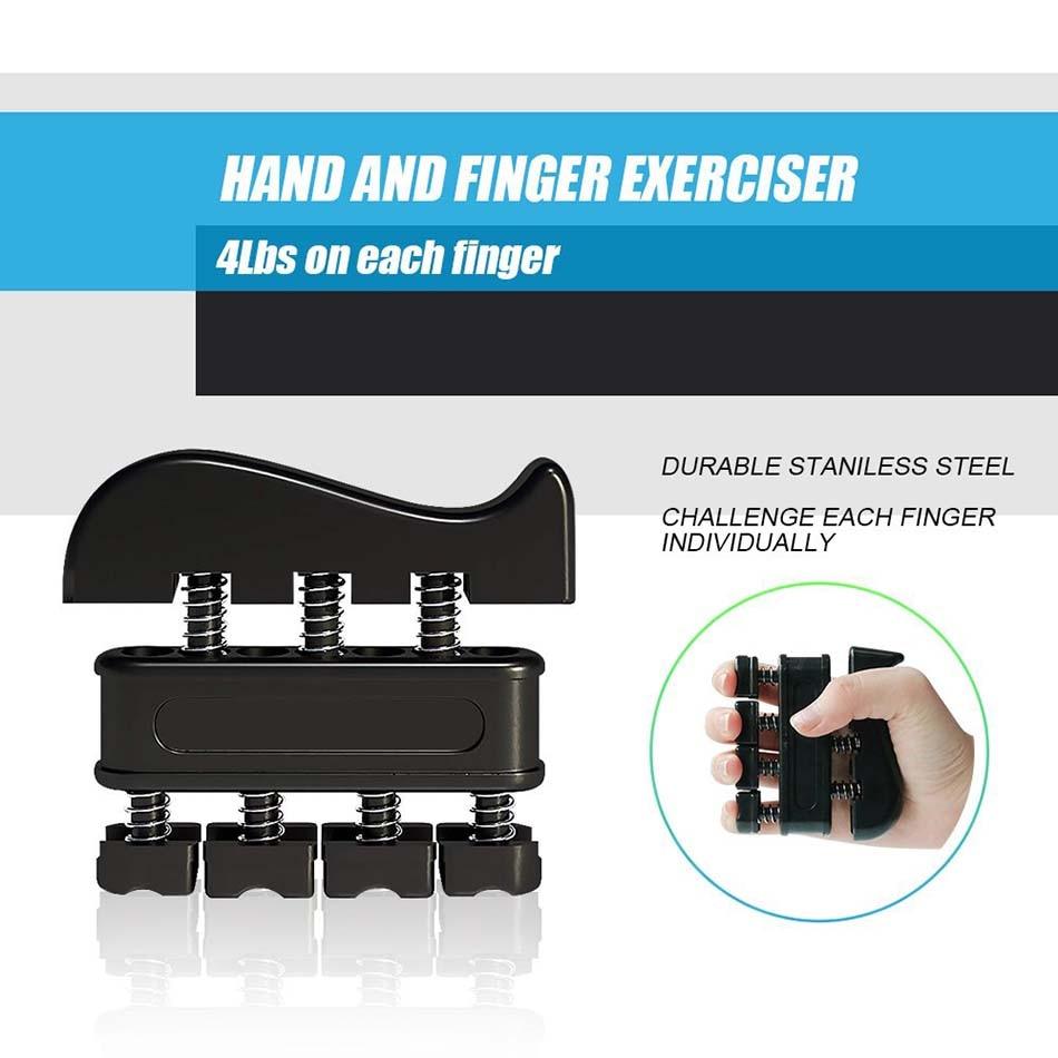 5Pc Hand And Finger Strength Kit Grips Exerciser Therapy Ball